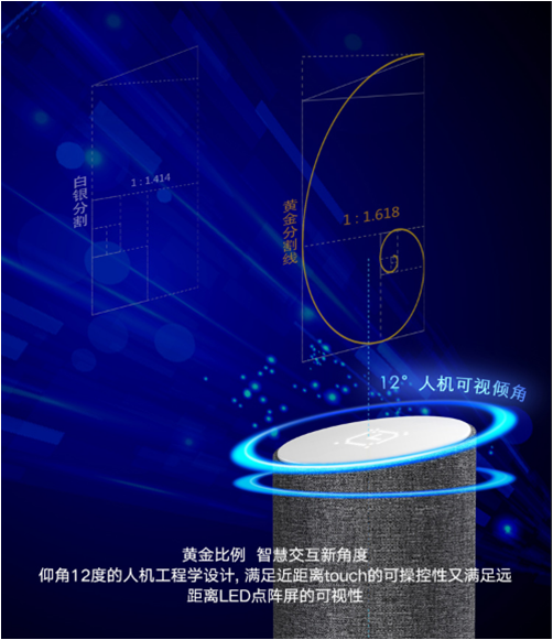 叮咚智能音箱触屏采用了仰角12度的人机工程学设计,满足了近距离触摸的可操控性以及远距离的LED点阵屏可视性。 叮咚智能音箱触屏采用了仰角12度的人机工程学设计,满足了近距离触摸的可操控性以及远距离的LED点阵屏可视性。
